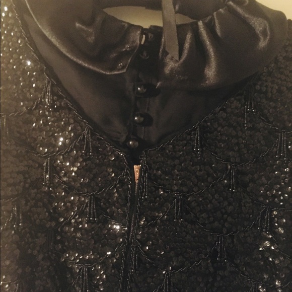 Vintage black sequin sheer blouse. - Picture 1 of 4